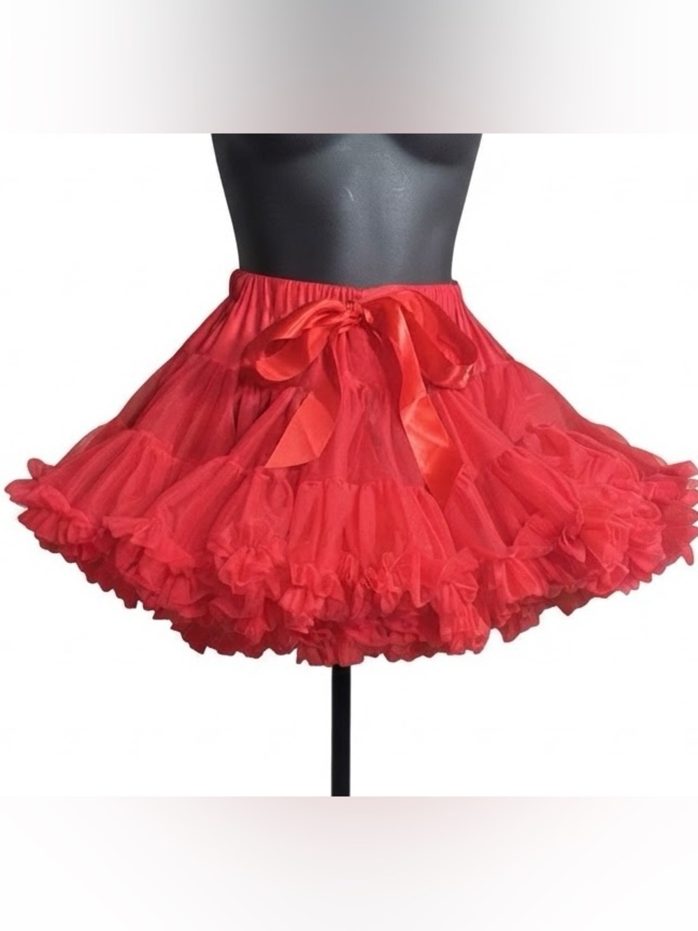 Tutu Couture red tiered tulle tutu petticoat skirt  voluminous ruffled layers